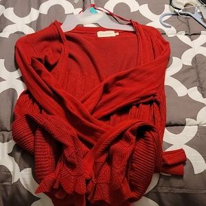 XL Dreamers red cardigan semi-sheer